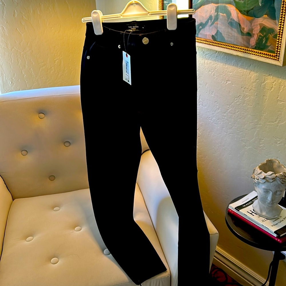 Ted Baker Black skinny zip cuff pants